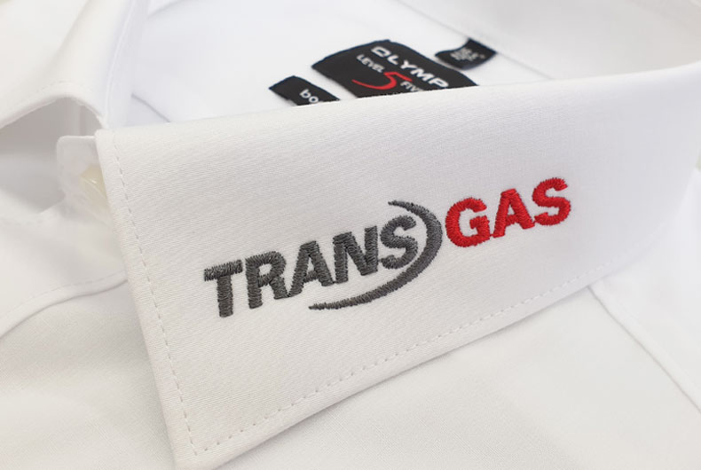 Hemd mit Bestickung "Transgas"