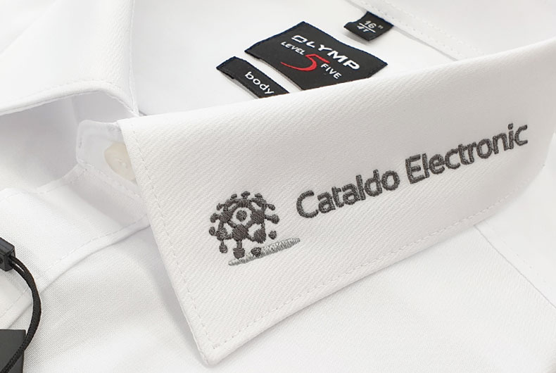 Hemd bestickt mit Firmenlogo"Cataldo Electronic"