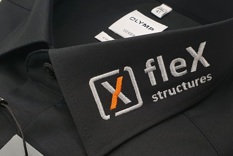 Messehemd, bestickt mit Logo flex structures