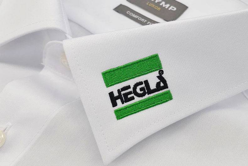 Messehemd, weiß, Logostick Hegla