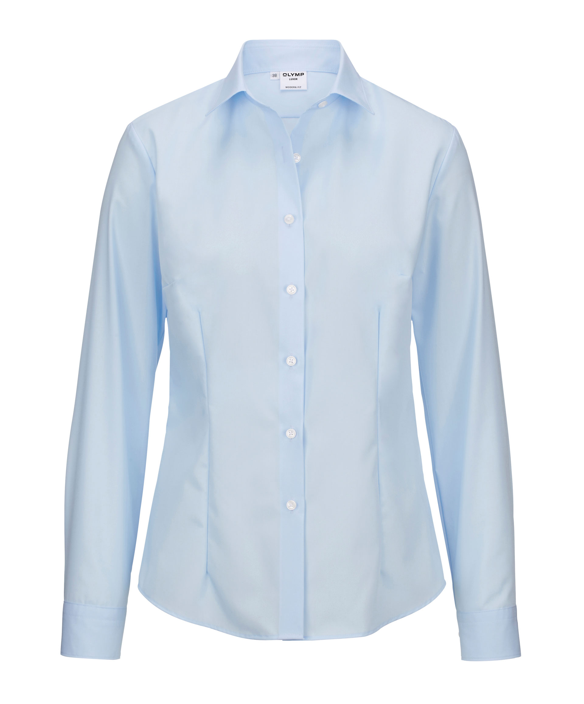 Bluse OLYMP Luxor modern fit, skyblue, Popeline, Langarm