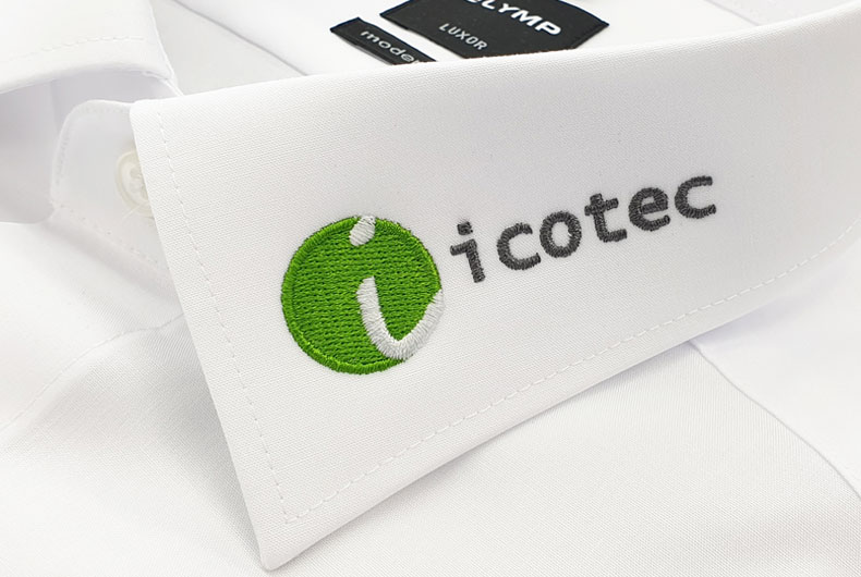 Hemd bestickt mit icotec-Logo