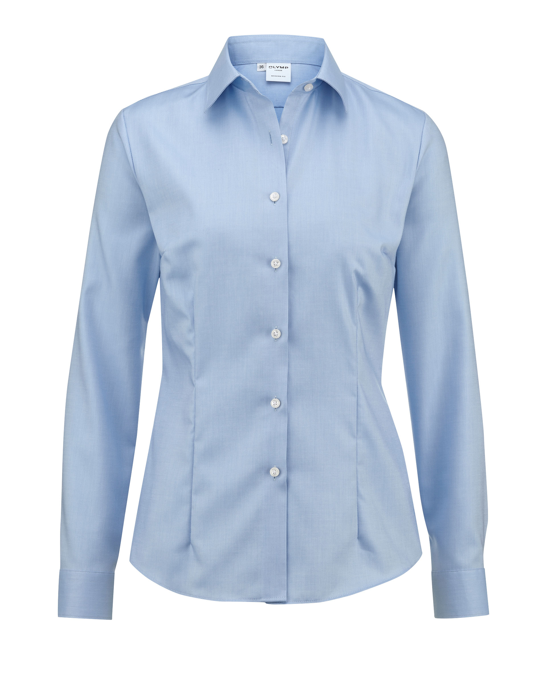 Bluse OLYMP Luxor modern fit, skyblue, Twill, Langarm