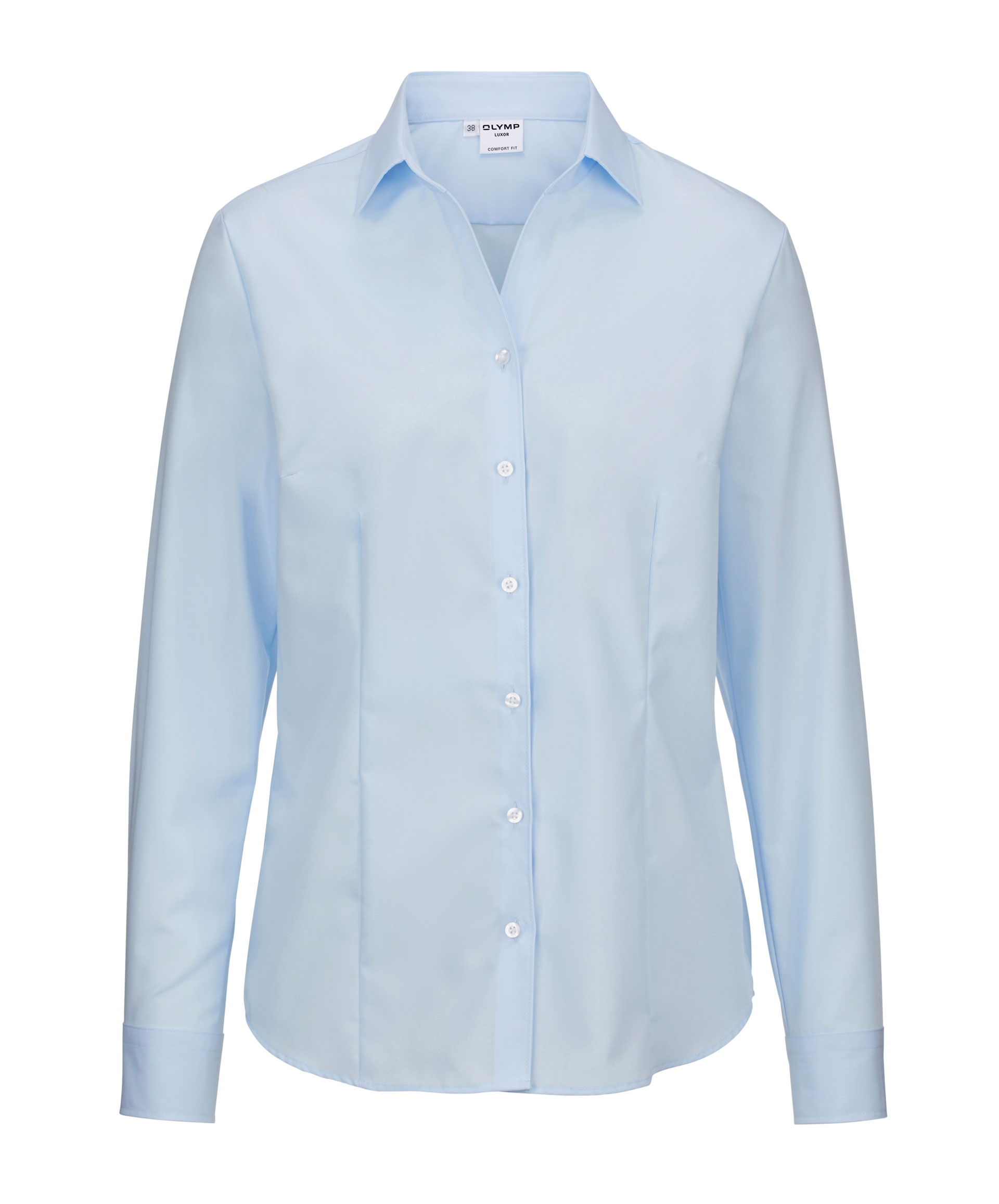 Bluse OLYMP Luxor comfort fit, skyblue, Popeline, Langarm