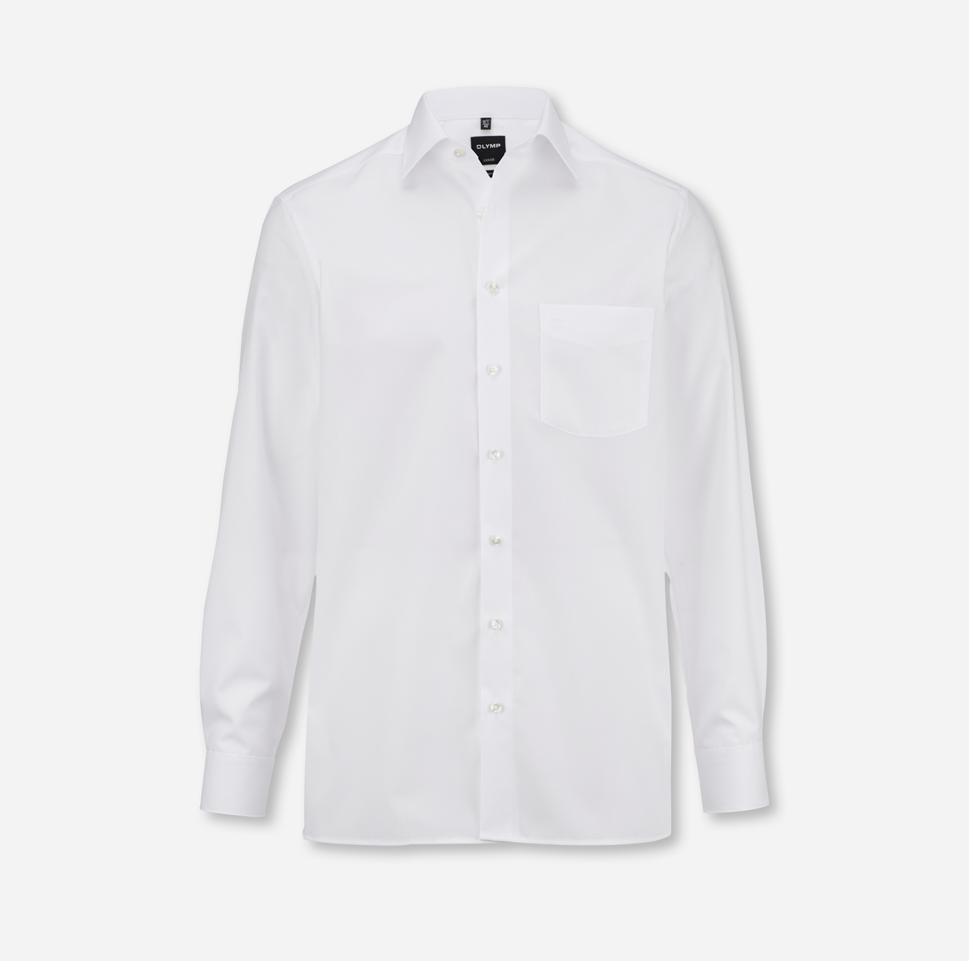 Langarm-Hemden mit Logo Luxor fit in besticken: OLYMP modern weiß