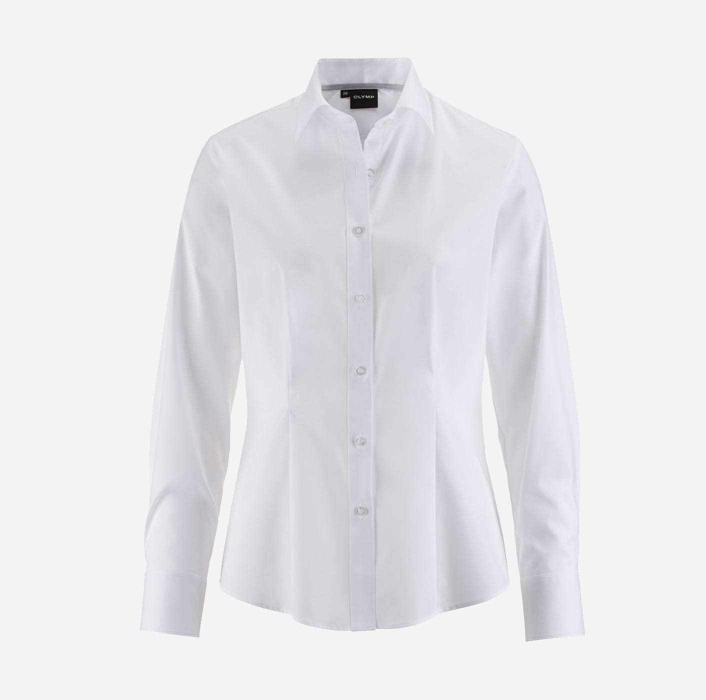 Langarm-Bluse OLYMP Five fit, weiß - Logo mit Level bestickt body