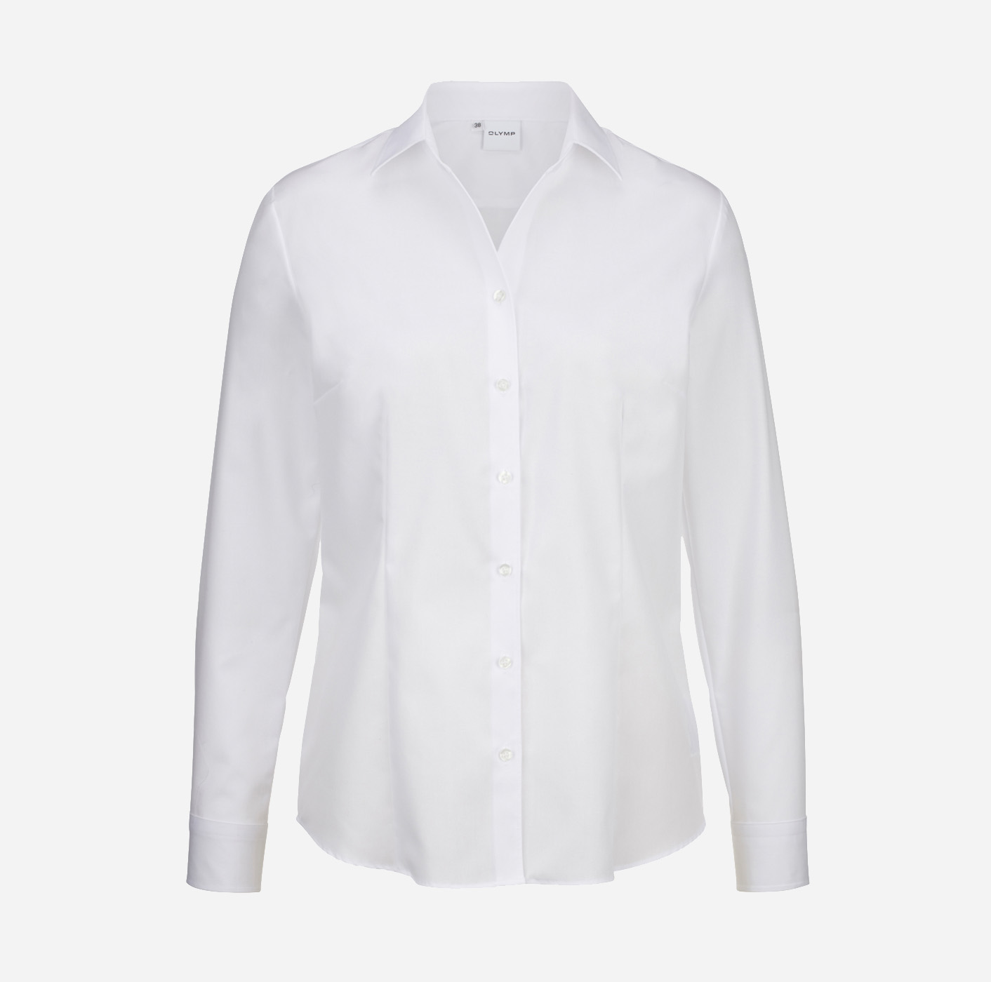 Langarm-Bluse mit Logo besticken: fit, Luxor OLYMP comfort weiß